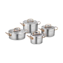 Korkmaz Proline 8 Parça Rosa Gold Tencere Seti