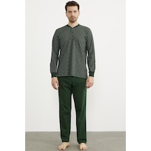 Sementa Desenli Cep Detaylı Pijama Takım - Yeşil 001