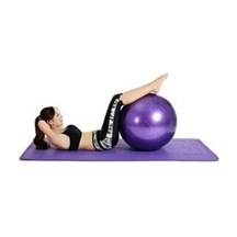 65 Cm Fitilli Pilates Topu Ve Pompa Seti, Mor, Denge Yoga Spor Egzersiz