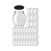 210 Ml Metal Siyah Kapaklı 210 Cc Cam Konserve Yumurta Kavanoz 36 Adet