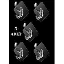 5 Adet Kendinden Yapışkanlı Tekli Banyo, Mutfak, Dolap Vb. Askı Aparatı Beyaz Diğer