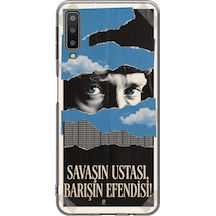 Samsung Galaxy A7 2018 Uyumlu Savaşın Ustası Atatürk Baskılı Silikon Kılıf Renkli