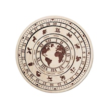 Dekoratif Tarihi Ve Astrolojik Zaman Çarkı Usturlap Modeli Horoskop Hareketli Sistem