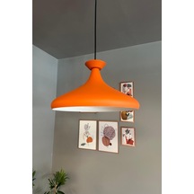 Champion Turuncu Tabak Başlık Tekli Avize Sarkıt Salon Mutfak Butik Lamba Aydınlatma Avizeler Turuncu