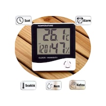 Dijital Oda Termometresi Sıcaklık Ve Nem Ölçer Masa Saati Alarm Oda Termometre Sıcaklık Ölçer