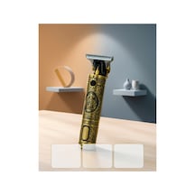 Kablosuz T Tipi Metal Bıçaklı 3 Kademeli Taraklı Saç Sakal Kesme Makinesi Çok Renkli