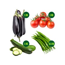 Doğalkasa Patlıcan + Salkım Domates + Kabak 3 x 1 KG + Tatlı Sivri Biber 500 G