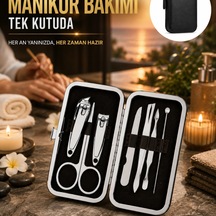 7 Parça Paslanmaz Çelik Tırnak Ve Kişisel Bakım Seti Taşıma Çantalı