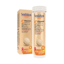 Energy Vitamin C 1000 Mg + Ginseng + Zinc + Maca + Vitamin D3 + Magnezyum 15 Effervescent Tablets