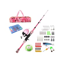 Vkemall Çocuklar İçin 1.5m Camo Pembe Telescope Olta Seti - Başlangıçcılar İçin Dışarıda Balık Tutma Malzemeleri