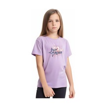 Fyk Kids Kız Çocuk One Heard Baskılı Tişört Lila
