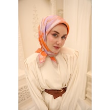 Silk Home Olinda İpek Eşarp 47001-14 Bej, Pembe, Turuncu, Lila, Somon