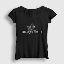 Presmono Kadın Death Disturbed T-shirt Siyah