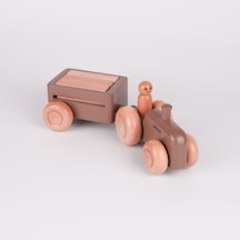 Ahşap Retro Traktör Kahve