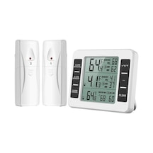 Pazly Çift Ekranlı Alarmlı Kablosuz Buzdolabı Ve Derin Dondurucu Termometresi - Beyaz