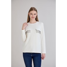 Sortie Collection Cebi Taşlı Modal Penye Ekru