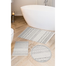 Dekoreko Kaymaz Taban Djt 3 Lü Banyo Paspas Takımı Trend Karışık Iskandinav F5086 Bej