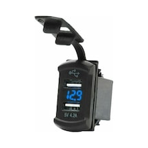 Ekranlı 5V 2.1A Çift Çıkışlı Usb Şarj Modülü Mavi Ekranlı 5V 2.1A Çift Çıkışlı Usb Şarj Modülü Mavi