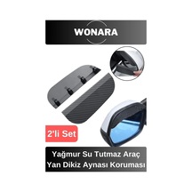 Evrensel Araç Dış Ayna Yağmur Kaydırıcı Koruma Siperi Karbon Desenli Kolay Takılabilir Aksesuar