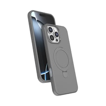 Newface Apple İphone 16 Pro Regal Magsafe Standlı Kapak - Titan Gri