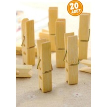 Bambu Ahşap Büyük Mandal 20 Li Mandal Seti Bambu Mandal Ahşap Mandal Diğer