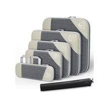 Mufunye Sıkıştırılabilir Seyahat Organizer Seti - 6 Parça Premium Kumaş Çanta Beyaz