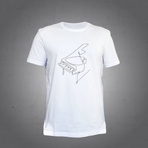 Herşey Nota Piyano Beyaz T-shirt Unisex 001