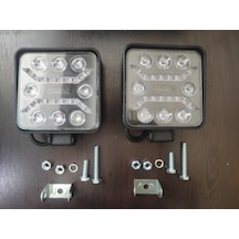 2 Adet Niken Çalışma Lambası Pro 8 Ledli Kare 3 Fonksiyonlu