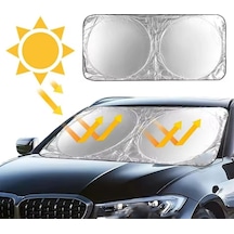 Oto Katlanabilir Metalize Branda Ön Arka Cam Güneşliği Uv Koruma Isı Geçirmez 150x70 Cm