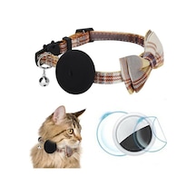 Airtag Bluetooth Tracker Anti Damla Silikon Kılıf Yay Dekor Pet Yaka Koruyucu Film
