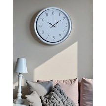 Sade Tasarım Beyaz 40 Cm Metal Standart Duvar Saati Çok Renkli