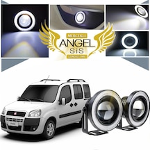 Fiat Doblo D1 Uyumlu, Universal Mercekli Led Sis Farı, 76mm Beyaz Renk