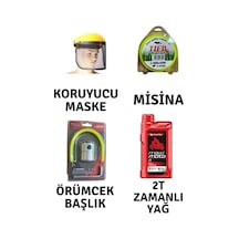 Motorlu Tırpan Seti Koruyucu Maske-misina-örümcek Başlık-yağ