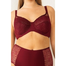 Magic Form 6485 Kadın Askısı Taşlı Dantelli Toparlayıcı Sütyen-bordo Bordo