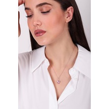 İpek Silver 925 Ayar Kuvars Rengi Zirkon Taşlı Kolye - Rose İpek Silver 925 Ayar Kuvars Rengi Zirkon Taşlı Kolye - Rose