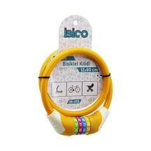 İbico İ18-055 Şifreli Bisiklet Kilidi 12 Mm X 80 Cm - Kalın Çelik Telli Turuncu Kılıflı
