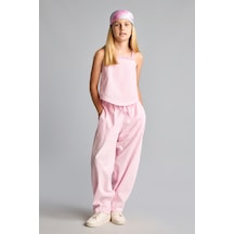 Defacto %100 Pamuk Geniş Paça Bol Kesim Poplin Pantolon Kız Çocuk I6754a826hspn648 Pembe-pn648
