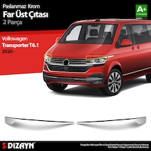 S-dizayn Vw Transporter T6.1 Krom Far Üst Çıtası 2 Prç. 2020-2025