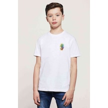 Tshirthane Watercolor Pineapple Baskılı Unisex Çocuk Beyaz T-Shirt (534797008)