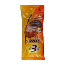 Bıc 3 Sensitive Erkek Tıraş Bıçağı 4'lü Poşet 1 X 4 Adet , 3 Bıçaklı, Aloe Vera İle Zenginleştirilmiş Kayganlaştırıcı Jel Şerit
