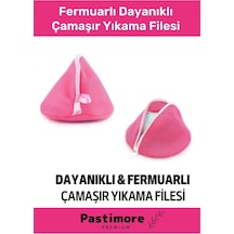 Premium Kumaş Fermuarlı Dayanıklı Çamaşır Yıkama Filesi Sütyen Yıkama Torbası 2'li Paket - Pembe