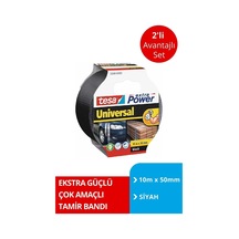 Tesa Extra Power Universal Duct Bant, 10mx50mm, Siyah X2 Adet