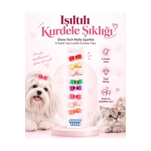 Show Tech Molly Sparkle Taşlı Lastikli Kurdele Kedi Köpek Tokası 8 Adetli Paket
