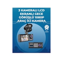 Mey İthalat Gece Görüşlü 3'lü Araç Kamerası Geri Görüş Destekli, 170 Geniş Açı