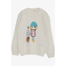 Breeze Kız Çocuk Triko Kazak Pullu Nakışlı Kız Baskılı 1.5-5 Yaş, Ekru Breeze Kız Çocuk Triko Kazak Pullu Nakışlı Kız Baskılı 1.5-5 Yaş, Ekru