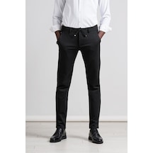 Perpant Slimfit Beli Lastikli Ve İplikli Kışlık Kumaş Likralı Jogger Pantolon 001