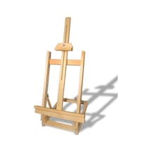 Dsh Doğal Seramik Hamuru Masaüstü Şövale Ayarlı Ahşap Resim Şövalesi Ressam Sehpası 70cm