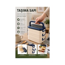 Mavi Beslenme Kutusu 3 Bölmeli 1 Adet 3 Bölmeli Beslenme Kabı Yemek Saklama Kabı Taşınabilir Lunch Box Okul
