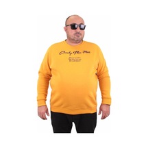 Moc Grande Mocgrande Erkek Büyük Beden Sıfır Yaka Sweat Only Free 23202 Hardal
