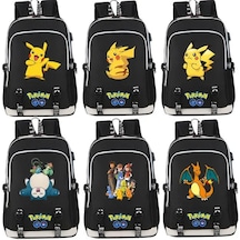 Dawson-Pokémon Pokémon Pikachu Kabimon Schoolbag Erkek ve Kadın Birincil -Siyah 09